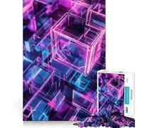 Rompecabezas de Cubos de Vidrio neón de 1000 Piezas para Adultos Juego Inteligente, sin estrés, con Patrones para armar Una cálida Sorpresa (38x52cm)