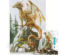Rompecabezas de Cuerpo Completo de dragón místico para Adultos, 1000 Piezas, Juguete de lógica Resistente, Tiempo de Calidad, Bordes definidos, Regalo Ideal (38x26cm)