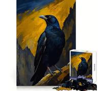 Rompecabezas de Cuervo posado sobre Fondo de montaña para Adultos, 1000 Piezas, Rompecabezas Mental, pasatiempo Relajante, Montaje de imágenes, Regalo Encantador (50x75cm)