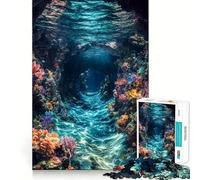 Rompecabezas de Cueva de Arrecife de Coral submarina,1000 Piezas,Juego de concentración Mental,Corte de precisión,Bordes Suaves,Juego para Construir Conexiones significativas (38x26cm)
