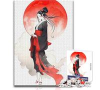 Rompecabezas de Cultura Japonesa en Rojo y Blanco de 1000 Piezas para Adolescentes, Juego Educativo para el Desarrollo de Habilidades, Momentos Especiales, tamaño 38x52cm