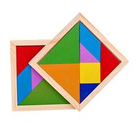 Rompecabezas de de madera - Juego de rompecabezas de geometría Tangram, Conjunto de bloques de patrones clásicos | Juguete de desarrollo cerebral para adultos, Herramienta de aprendizaje, Regalo