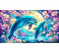 Rompecabezas de delfín de 1000 piezas, juguete educativo, juguete desafiante imposible para adultos y niños, en delfín probado 38 x 26 cm, 1000 unidades