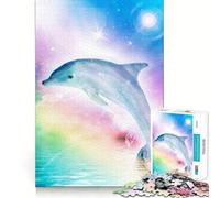 Rompecabezas de Delfines arcoíris para Adultos, 1000 Piezas, para Fortalecer la Memoria, Divertido Montaje de imágenes, artículo de colección (50x75cm)