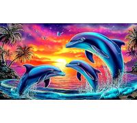 Rompecabezas de delfines de 1000 piezas, juguetes pesados, juego educativo, juguete desafiante imposible para adultos y niños, delfín 38 x 52 cm, 1000 unidades