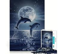 Rompecabezas de Delfines en Acuarela 1000 Piezas para desarrollar la Memoria con Bordes Lisos y Encaje Forma Divertida de llenar los ratos Libres (38x26cm)