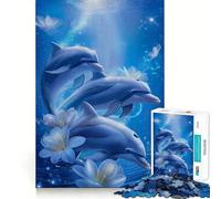 Rompecabezas de Delfines en Acuarela de 1000 Piezas Juego cognitivo Divertido Troquelado de Alta precisión aliviar el estrés (38x26cm)