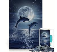 Rompecabezas de Delfines en Acuarela Juego de Memoria de 1000 Piezas manualidad de Corte de Alta precisión desafío Cerebral Interactivo para el hogar (50x75cm)