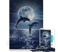 Rompecabezas de Delfines en Acuarela para Adolescentes 1000 Piezas Divertido y Estimulante con componentes Resistentes y de Corte Limpio una Actividad entrañable para Compartir (38x52cm)