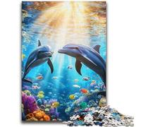 Rompecabezas de Delfines submarinos de 2000 Piezas para Adolescentes, Juego de Preguntas y respuestas, decoración de Pared, cumpleaños y Navidad (70x100cm)