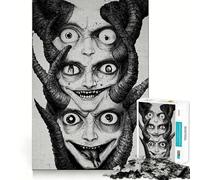 Rompecabezas de Demonio de Tres Cabezas para Adolescentes, 1000 Piezas, Juguete de lógica, diversión Relajante, Bordes Suaves, Regalo de cumpleaños 38x52cm