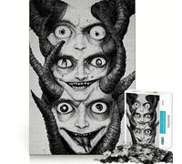 Rompecabezas de Demonio de Tres Cabezas para Adultos, 1000 Piezas, para estimular la Memoria, para Momentos acogedores, para armar, Lista de Deseos de Santa Claus 38x26cm