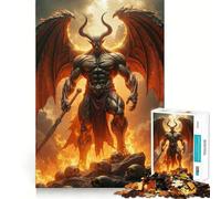 Rompecabezas de Demonio musculoso con alas y Espada para Adultos, 1000 Piezas, Juguete para ejercitar la Mente, Tiempo de relajación, diseño para armar, (38x52cm)