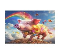 Rompecabezas de deportes lindo cerdo 1000 piezas para adultos y niños rompecabezas juegos educativos, juego familiar divertido (75×50cm)