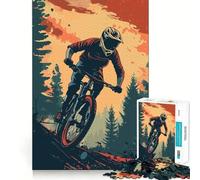 Rompecabezas de Descenso en Bicicleta de montaña para Adolescentes, 1000 Piezas, para estimular la Memoria, Relajante y Divertido, para armar, (38x52cm)