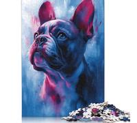 Rompecabezas de descompresión con Retrato de Bulldog francés, 1000 Piezas (75 x 50 cm), cartón 100% Reciclado, Ideal para Adultos y Adolescentes. Regalos para el Día del Padre.