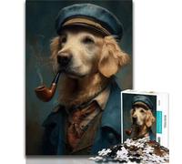 Rompecabezas de Detective Golden Retriever para Adultos 1000 Piezas para Adultos y Adolescentes Juguetes educativos Juegos antiestrés colección de Artistas Bellas Artes 50x75cm