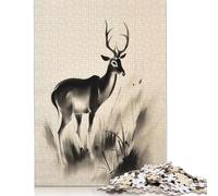 Rompecabezas de Dibujo a Tinta Gazelle, Juguete de relajación, Rompecabezas Rectangular de Papel para niño o niña, Regalo para el Día del Padre, 1000 Piezas (26 x 38 cm)