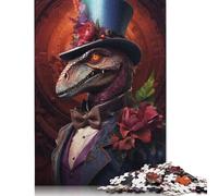 Rompecabezas de Dinosaurio Elegante, decoración única para el hogar, 100% cartón Reciclado, Día del Niño, 1000 Piezas (26 x 38 cm)