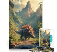 Rompecabezas de Dinosaurio estegosaurio en la Jungla de 1000 Piezas para Adolescentes Juguete de lógica Clara, fácil de Usar, Ocio, Regalo de cumpleaños 38x26cm