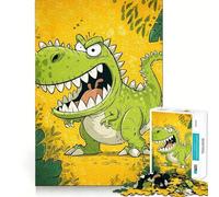 Rompecabezas de Dinosaurio Verde Enojado de 1000 Piezas para Adolescentes Estimula la Mente Diversión sin Espacios Ajuste Entretenimiento cautivador para Interiores acogedores (38x52cm)