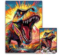 Rompecabezas de Dinosaurios Coloridos de 1000 Piezas para Adultos. Rompecabezas difíciles para Adultos navideño y decoración del hogar. 50x75cm/19,68x29,52 Pulgadas.