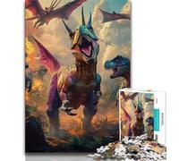 Rompecabezas de Dinosaurios de 1000 Piezas para Adolescentes Adultos y Adolescentes Juego Familiar para aliviar el estrés desafío difícil Gran Regalo y Juguete (50x75cm)