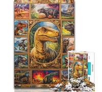 Rompecabezas de Dinosaurios de 1000 Piezas para Adolescentes, Divertidos Juegos de ensamblaje en casa, cumpleaños o de Viaje 38x26cm