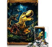 Rompecabezas de Dinosaurios de 1000 Piezas para Adultos y Adolescentes Juego desafiante Juguetes decoración de Pared cumpleaños y Navidad 26x38cm