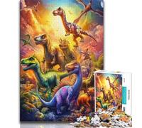 Rompecabezas de Dinosaurios de 1000 Piezas para Adultos y Adolescentes, Juguete Educativo Intelectual descompresor, decoración (38x26cm)