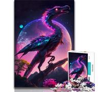 Rompecabezas de Dinosaurios de Cuento de Hadas de neón para Adolescentes 1000 Piezas Juguetes educativos interacción Entre Padres e Hijos 26x38cm