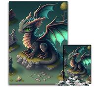 Rompecabezas de Dinosaurios de Dibujos Animados para Adultos 1000 Piezas Rompecabezas difíciles para decoración del hogar Entrenamiento Mental Regalos navideños 1000 Piezas (75 x 50 cm)