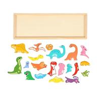 Rompecabezas de Dinosaurios de Madera, 20 Piezas, Bloques de Dinosaurios 3D, Rompecabezas educativos de Animales de Madera con Marco para niños Mayores de 3 años