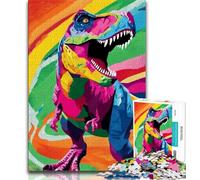 Rompecabezas de Dinosaurios psicodélicos para Adolescentes 1000 Piezas Arte al carbón Ideal para Pasar el rato y Decorar el hogar 75x50cm