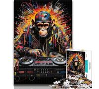 Rompecabezas de DJ Monkey de 1000 Piezas para Adolescentes y Adultos, 1000 Piezas, para decoración del hogar a Partir de 14 años, 26x38cm