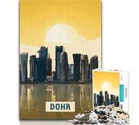 Rompecabezas de Doha para Adultos de 1000 Piezas Difícil de completar, Pero Divertido y Divertido Incluye póster y Hoja de Trivia a Juego (38x26cm)