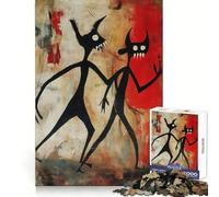 Rompecabezas de Dos Demonios Abstractos para Adolescentes, 1000 Piezas, Ejercicio Cerebral, Relajante, Tiempo Libre, Corte de precisión, Regalo Festivo (38x52cm)