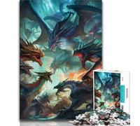 Rompecabezas de Dragon Battle Royale de 1000 Piezas para Adolescentes 1000 Piezas para Adultos y Adolescentes interacción Entre Padres e Hijos a Partir de 14 años 26x38cm
