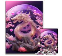 Rompecabezas de dragón Chino de Cristal de 1000 Piezas Rompecabezas Imposible para Adultos Actividad Familiar Rompecabezas decoración del hogar 1000 Piezas (75 x 50 cm)