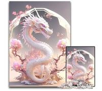Rompecabezas de dragón Chino de Cristal para Adultos 1000 Piezas decoración Colorida para el hogar Juego Interactivo Familiar Regalo Ideal 1000 Piezas (38 x 26 cm)