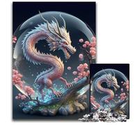 Rompecabezas de dragón Chino de Cristal para Adultos 1000 Piezas desafiante Rompecabezas para armar Ideal para Jugar en Familia o como Regalo Decorativo 1000 Piezas (38 x 26 cm)