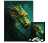 Rompecabezas de dragón Chino Malvado (1000 Piezas) para Adultos Rompecabezas difíciles para Adolescentes y familias decoración DIY desafío de ingenio (38 x 26 cm)