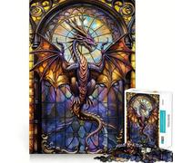Rompecabezas de dragón de Cristal Morado de 1000 Piezas para Adolescentes, Juguete de Habilidad, Momento de Tranquilidad, Corte Exacto, Regalo increíble (38x52cm)