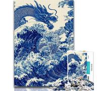 Rompecabezas de dragón de Estilo japonés de 1000 Piezas para Adultos y Adolescentes, Juguete Educativo Intelectual descompresor, Regalo de Amigo Secreto, 26x38cm