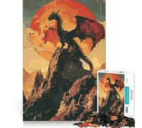 Rompecabezas de dragón de fantasía Retro para Adolescentes, 1000 Piezas, Juguete Inteligente para aliviar el estrés, Borde Afilado, Regalo de cumpleaños (38x52cm)