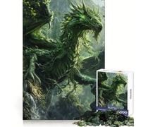 Rompecabezas de dragón de la Naturaleza Despierta de 1000 Piezas para adultosHabilidad lógicaPasatiempo relajanteEnsamblaje precisoRegalo Acogedor de Navidad (50x75cm)