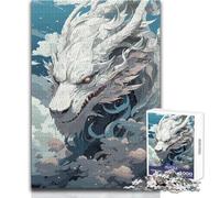 Rompecabezas de dragón de Nube Blanca de fantasía, 1000 Piezas para Adolescentes, Aprendizaje Consciente, Juego Divertido, Celebraciones alegres, tamaño 38x52cm