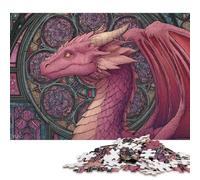 Rompecabezas de dragón en vidriera (1000 Piezas) para Adolescentes, Ideal para Navidad, para Adultos, 1000 Piezas (75 x 50 cm)