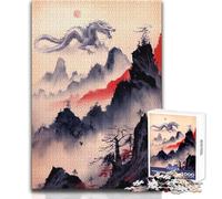 Rompecabezas de dragón japonés de 1000 Piezas para Adolescentes Aprendizaje Consciente Juego Divertido Celebraciones alegres Tamaño 38x52cm