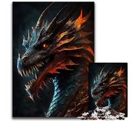 Rompecabezas de dragón Malvado de 1000 Piezas para Adultos Juego de ingenio Interactivo para Toda la Familia Apto para Mayores de 14 años 1000 Piezas (38 x 26 cm)